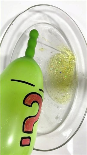 Oddly Satisfying ASMR 🤤 Popping Mystery Balloons & Mixing Glitter Slime! 🎈✨ #shorts