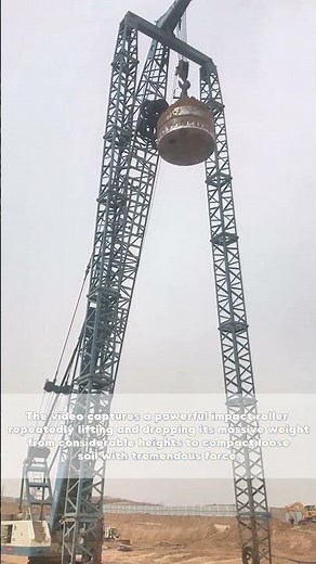 Earth Compaction: Heavy Impact Roller Performing Ground Stabilization