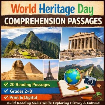 World Heritage Day Reading Comprehension | 20 Passages + Q&A | Grades 2–8