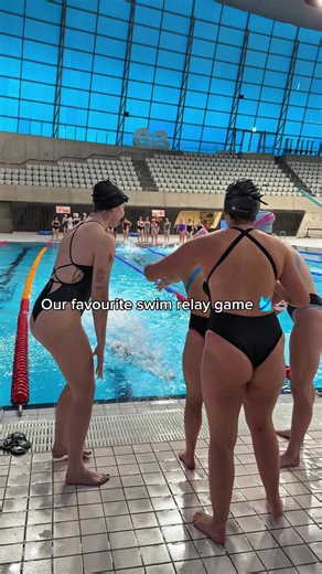Stress levels are always high during this 😅 All of the suits are @Instant Swim Our next session Saturday 7th of February - you can buy tickets using the link in our bio 🩵 #swimclub #london #swimsuit