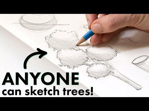 The EASIEST Way to Sketch Trees!