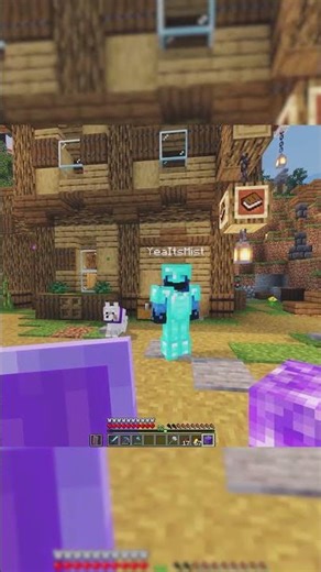 Using Hollow Purple on my friend and his dog in Minecraft