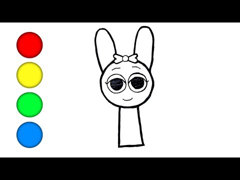 Sprunki animation | drawing and coloring incredibox pinki for kids & toddler