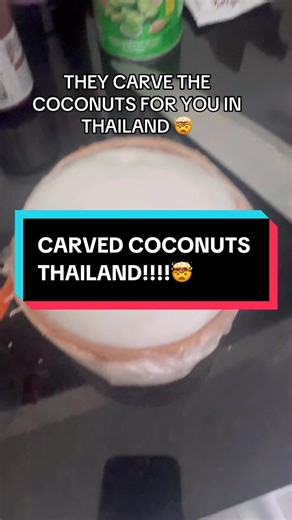 One of the coolest little things in Thailand is how they prepare fresh coconuts. They carve the top so you can drink the coconut water straight from it, almost like holding a ball so you can scoop out the soft coconut meat and eat it! Nothing goes to waste and it tastes so fresh. #ThailandTravel #ThailandFood #FreshCoconut #StreetFoodThailand #TravelTikTok @Tahitia