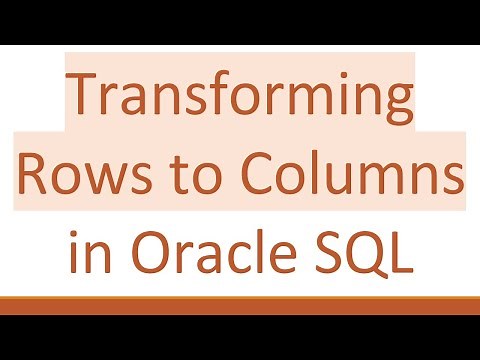 Transforming Rows to Columns in Oracle SQL