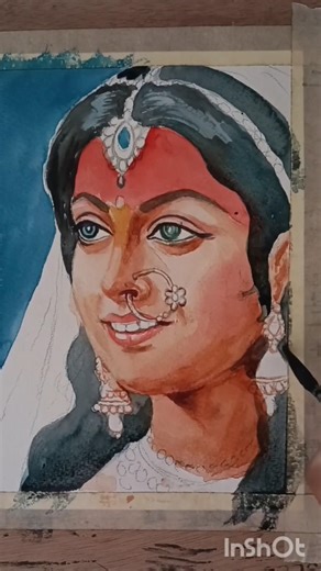 🚩 Watercolour painting 🎨 Watercolor tutorial 🎨#shorts #artclass #art #radha #subscribemychannel 🚩😍🎨🚩