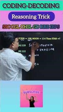 Coding Decoding Reasoning Trick 🔥 Reasoning Short Trick 💯 #ssc #ssccgl #sscgd #rrb #shorts #viral