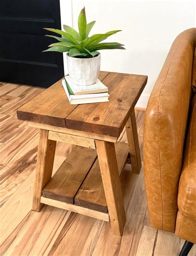 Homestead End Table Plans | Rustic Farmhouse Side Table Woodworking (PDF Download) - Etsy