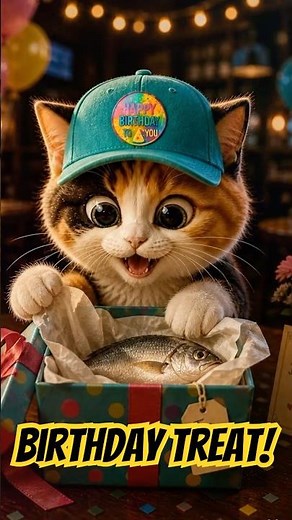 Cute Cat Birthday Treat You HAVE to See! 🎂🐾 #cutecats #viralshort