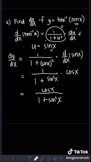 Derivatives of Inverse Trigonometric Functions #enginerdmath #math #calculus #derivatives #inversetrigonometricfunction #learnontiktok #foryou