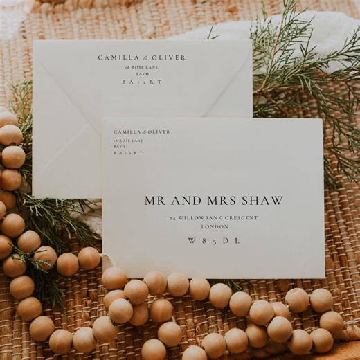 Address Labels for Wedding Guests, A7 Envelope Addressing Template, Editable Canva Envelope Template, Minimal Wedding Stationery WEDK009 - Etsy