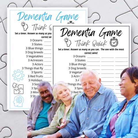 Think Quick Memory Care Game, Elderly Game,dementia Games,icebreaker Games, Conversation Starter Game,senior Citizens Brain Booster Activity - Etsy