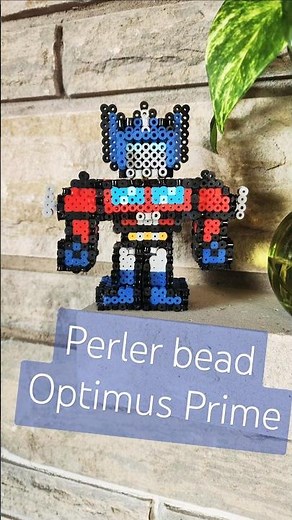 Create Optimus Prime in perler beads #transformers #perlerbeadart