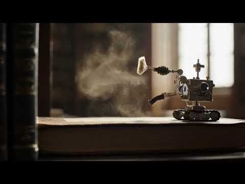 Tiny Bot Dusts Off an Ancient Book | Microbot at Work 🤖📚✨