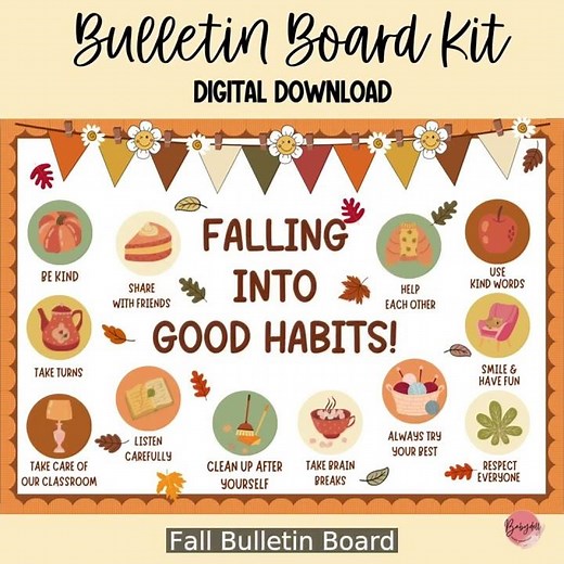 Cozy Classroom: Positive Fall Habits Bulletin Board!