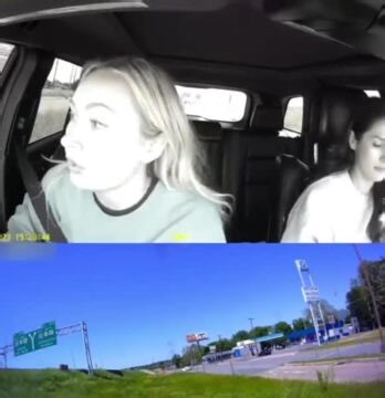 These sisters were approaching their exit while driving when a car pretended to let them pass and then sped up suddenly. This caused a confusion in which another vehicle that was also trying to pass them hit the guardrail on the side and ended up crashing into them. | Jukin Copyright Management | Facebook