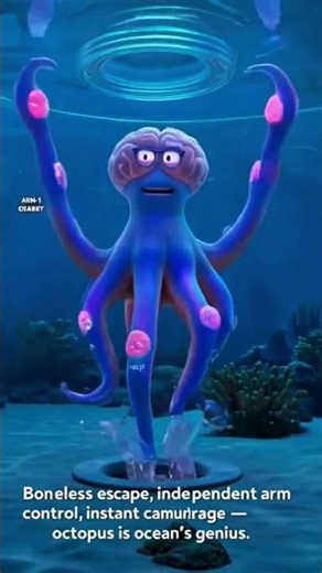 Octopus De 9 Dimaag Kyun Ne? | Science Explained in 12 Seconds 🐙