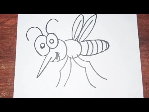 How to draw a mosquito| tutorial for beginners| step by step| cute easy.