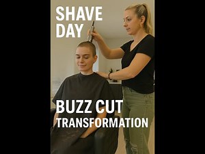 Head Shave: Stunning White-Haired Woman's Bold Transformation at Ladies' Salon!"