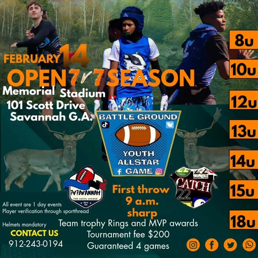 Battle Ground Youth All Star | Battle Ground Youth All Star Football Game 7v7 Circut OPEN SEASON Come check us out.... | Instagram