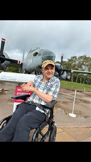 Chris and Andrew on a recent visit to RAF Cosford, supported by Andy and Alan | Staffordshire Adult Learning Disability and Reablement Services