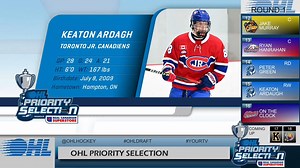 After winning the #OHLCup with the wild card entry Toronto Jr. Canadiens, forward Keaton Ardagh heard his name called 15th overall by the Brampton Steelheads in the 2025 #OHLDraft 🎥 | Ontario Hockey League