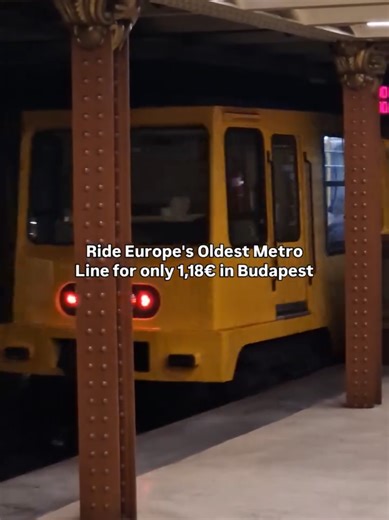 Did you know you can travel through time in Budapest for the price of a metro ticket? 🚇✨ Budapest’s M1 Metro isn’t just another underground line - it’s the oldest metro line in continental Europe, opened back in 1896, and it’s still running today. This tiny, yellow metro takes you under Andrássy Avenue, past historic stations that look almost untouched by time - making it one of the most unique (and cutest) rides in the city. 🎟️ Cost: a normal BKK ticket (450 HUF / ~€1.8) 📍 Line: M1 📸 Best s