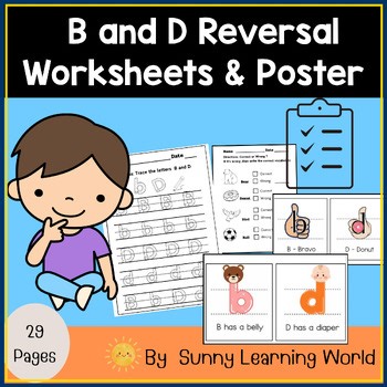 B and D Reversal Worksheets | No Prep Letter Confusion Activities & Games