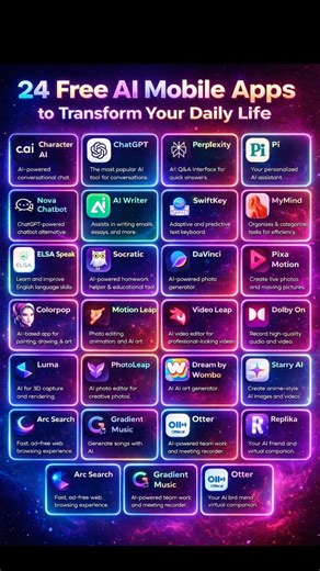 24 FREE AI Mobile Apps You Must Try in 2026 🤯 (Life Changing!)