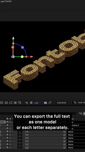 NEW: FontObj. An After Effects extension for turning text into real 3D OBJ geometry. Type your text,