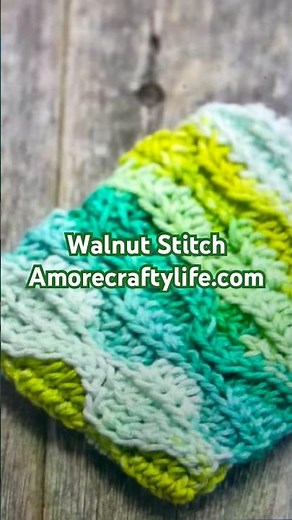 Walnut Stitch Dishcloth Crochet Pattern Easy Cotton #crochet #crochetpattern
