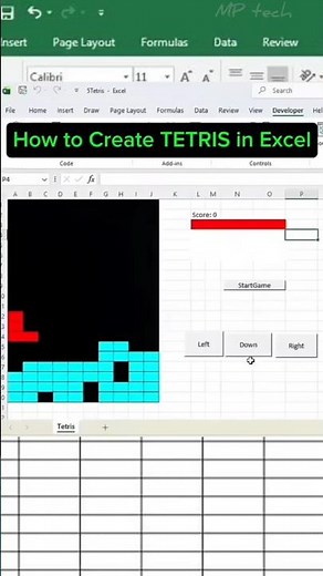 How to Create TETRIS in Excel #exceltricks #follower #Excel #exceltutorial #game