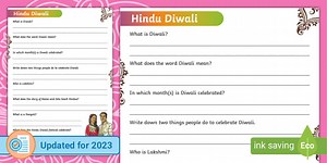 Hindu Diwali Worksheets