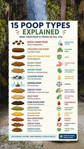 15 Poop Types Explained | What Your Stool Says About Your Health #poop #healthtips