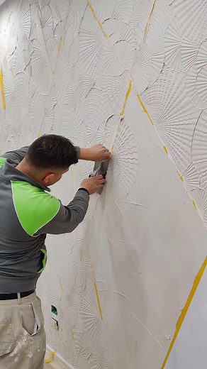 Textured Wallpaper Application for Home Decor