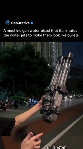 AI | Technology on Instagram: "The illuminated jets look like sci fi tracer rounds as the barrel spins, giving a futuristic twist to what’s usually a simple summer toy. The design has caught the attention of gadget fans and collectors who enjoy over the top visuals as much as function."