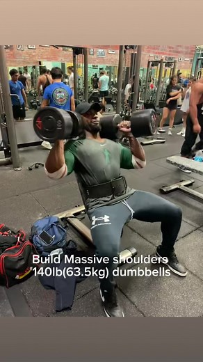 Massive shoulder pump with the 140lb (63.5kg)dumbbells for reps🔥🔥🔥 #benchpress #dumbbells#fitness #fitfam #motivation #inspiration #workout #inspire #fitnessmotivation #bodybuilding #bodybuilder #fitforlife #strong #strongman #strongbench #muscle #muscleandhealth #gym #bodypositivity #nevergiveup #perseverance #gymmotivation #gymrat #instagram #strong #strength #viralreels #viralvideo #explorepage #viral | Carlos Murray