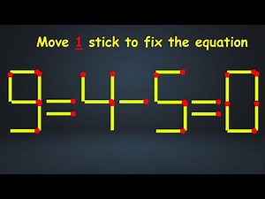 Can You Solve This Matchstick Puzzle? | Move 1 Stick to Fix the Equation!