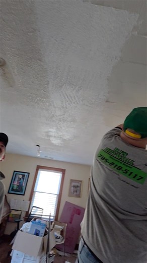 Our crew matching some roller texture in a old home on Pennsylvania st.! | RJ's Drywall