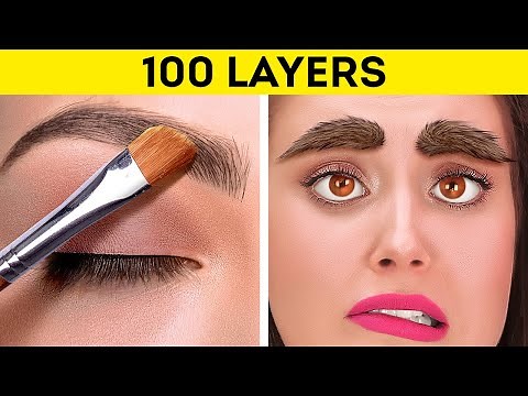100 LAYERS CHALLENGE || 1000 Coats of Nails, Lipstick, Makeup by 123 GO! GENIUS