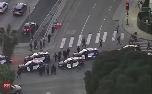🚨 JUST IN: Massive numbers of Los Angeles Police Department are now SURGING to the anti-ICE leftist riot targeting federal agents. Rocks are being thrown. Federal property is being destroyed. Agents are under active attack. This is not a protest. It’s a riot. LAPD must restore order NOW — or deploy the National Guard immediately. The rule of law does not back down. | Howie Finkel