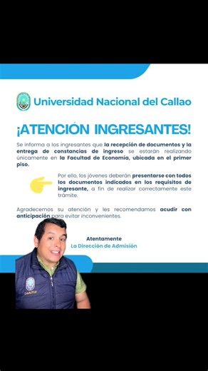#unac #noticias #ingresantes #documentos #denisvictor