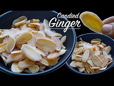 Candied ginger recipe | homemade ginger candy | crystallized ginger | ginger candy slice