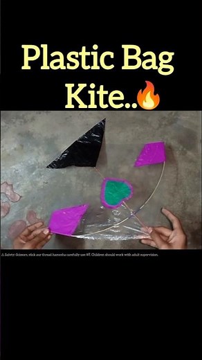 😱plastic Bag kite Making step by step🔥 #shorts#kiteflying#kitemaking#kite#trending#viral💯