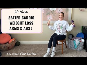 SEATED CARDIO, ARMS, & ABS: 30 Minute Chair Fitness For Weight loss, Ab+ Arm Toning Chair Exercises