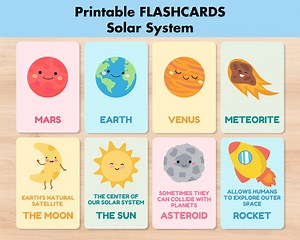 Solar System Flashcards Printable, Planets Flash Cards,interesting Facts About the Planets, Space Preschool Learning, Outer Space Activities - Etsy