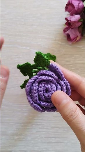 Very easy 3D rose flower crochet for beginners 👌💯