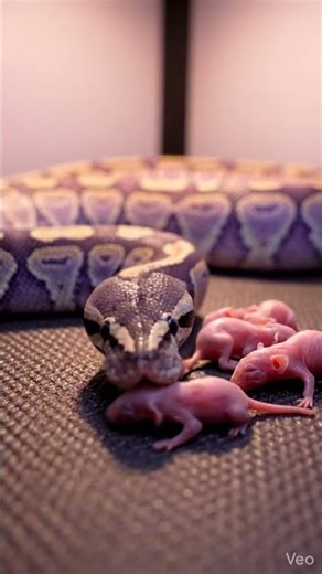 Lavender Ball Python Feeding Newborn Baby Rats | Indoor Calm Feeding Video