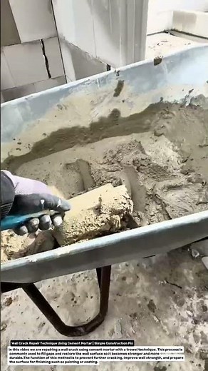 Wall Crack Repair Technique Using Cement Mortar | Simple Construction Fix.