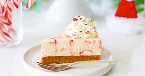 No-Bake Christmas Candy Cane Cheesecake Recipe